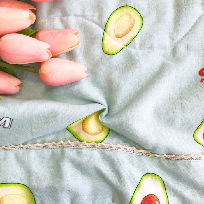 91家纺网 家纺一手货源 找家纺 润缦家纺 全棉双层纱夏被 牛油果