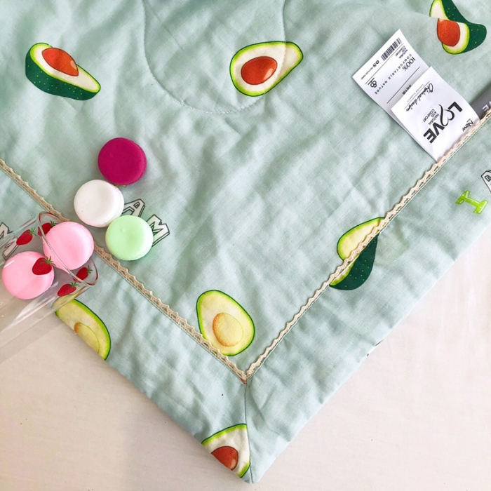 91家纺网 家纺一手货源 找家纺 润缦家纺 全棉双层纱夏被 牛油果