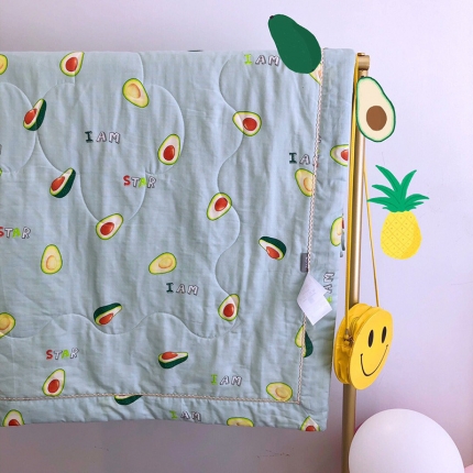 91家纺网 家纺一手货源 找家纺 润缦家纺 全棉双层纱夏被 牛油果