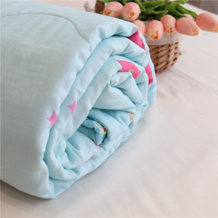 91家纺网 家纺一手货源 找家纺 润缦家纺 全棉双层纱夏被 佩奇蓝