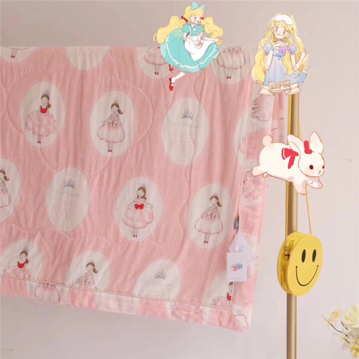 91家纺网 家纺一手货源 找家纺 润缦家纺 全棉双层纱夏被 小公主