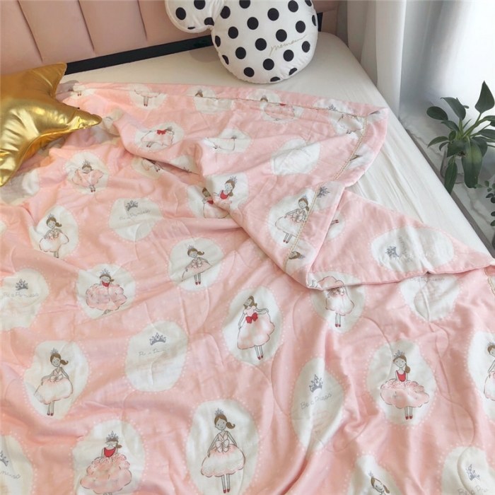 91家纺网 家纺一手货源 找家纺 润缦家纺 全棉双层纱夏被 小公主
