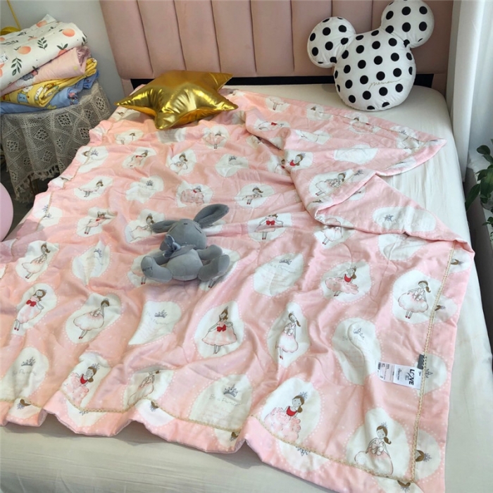 91家纺网 家纺一手货源 找家纺 润缦家纺 全棉双层纱夏被 小公主