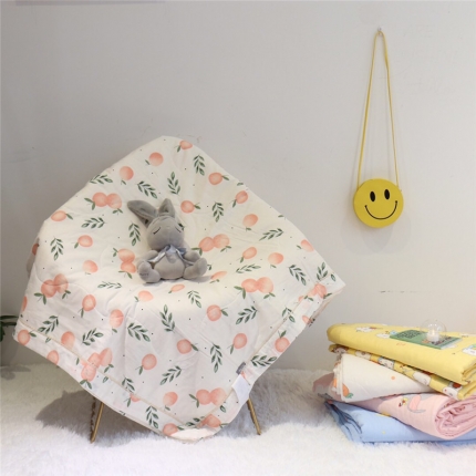 润缦家纺 全棉双层纱夏被 小橘子