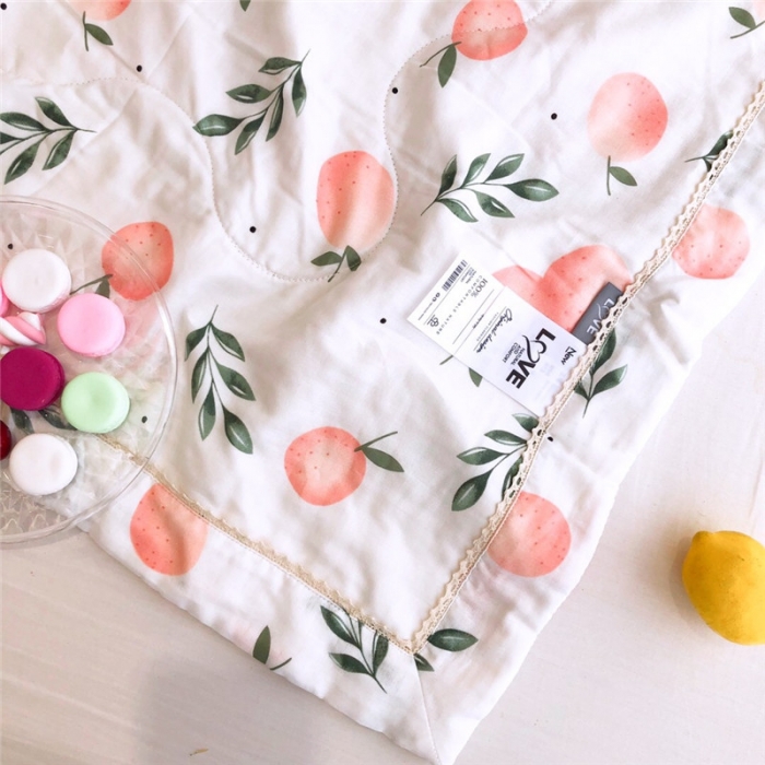 91家纺网 家纺一手货源 找家纺 润缦家纺 全棉双层纱夏被 小橘子