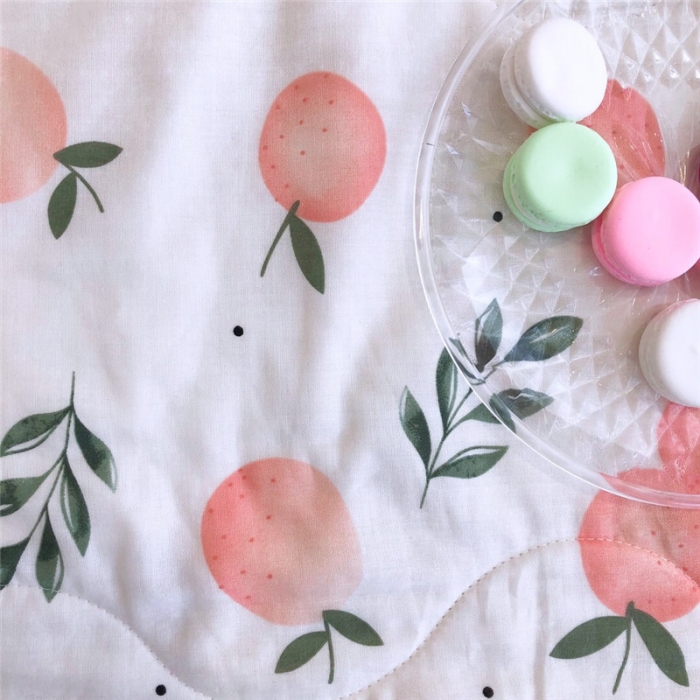 91家纺网 家纺一手货源 找家纺 润缦家纺 全棉双层纱夏被 小橘子