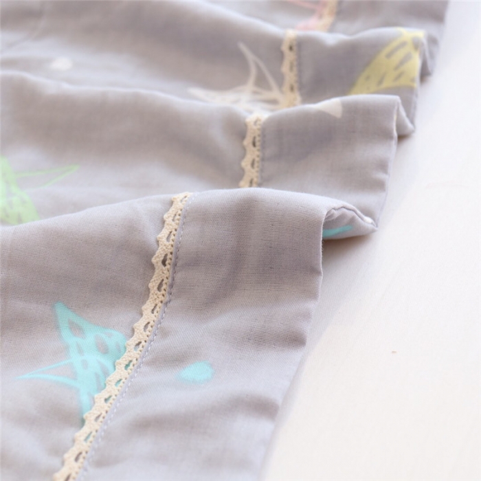 91家纺网 家纺一手货源 找家纺 润缦家纺 全棉双层纱夏被 星星