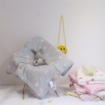 润缦家纺 全棉双层纱夏被 星星