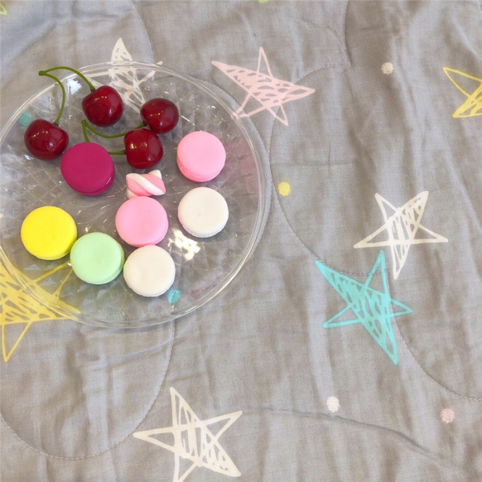 91家纺网 家纺一手货源 找家纺 润缦家纺 全棉双层纱夏被 星星