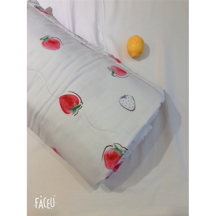 91家纺网 家纺一手货源 找家纺 润缦家纺 全棉双层纱夏被 草莓