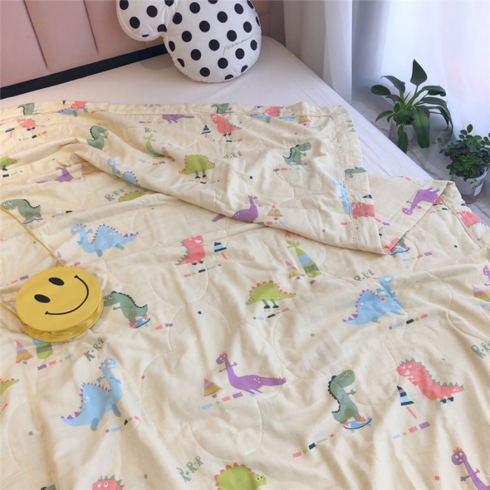 91家纺网 家纺一手货源 找家纺 润缦家纺 全棉双层纱夏被 恐龙