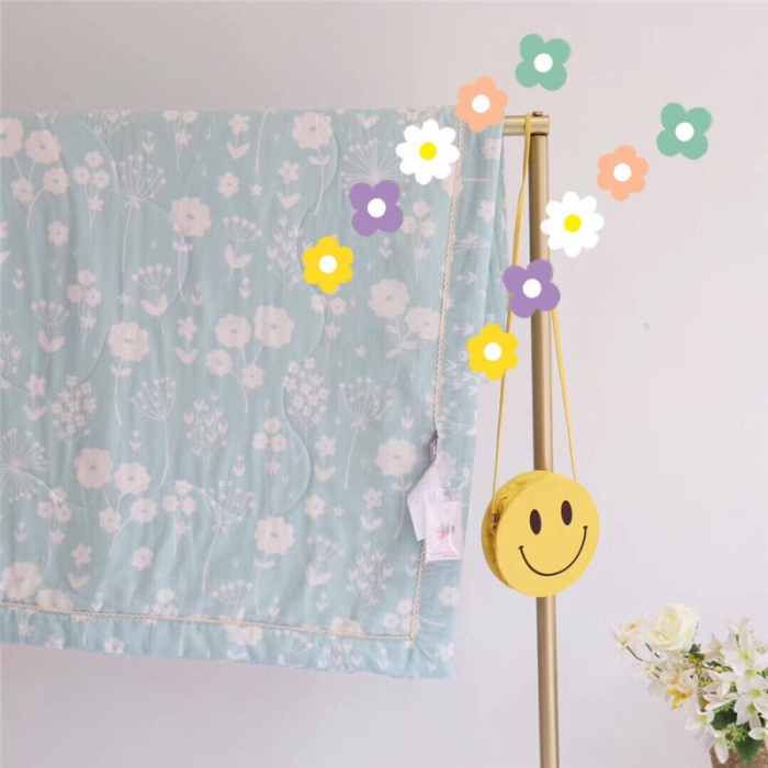 91家纺网 家纺一手货源 找家纺 润缦家纺 全棉双层纱夏被 蒲公英