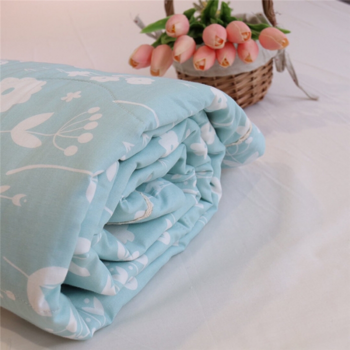 91家纺网 家纺一手货源 找家纺 润缦家纺 全棉双层纱夏被 蒲公英