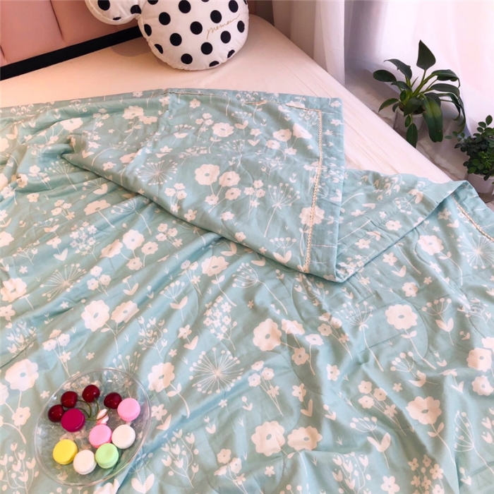 91家纺网 家纺一手货源 找家纺 润缦家纺 全棉双层纱夏被 蒲公英