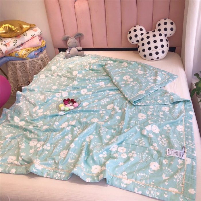 91家纺网 家纺一手货源 找家纺 润缦家纺 全棉双层纱夏被 蒲公英