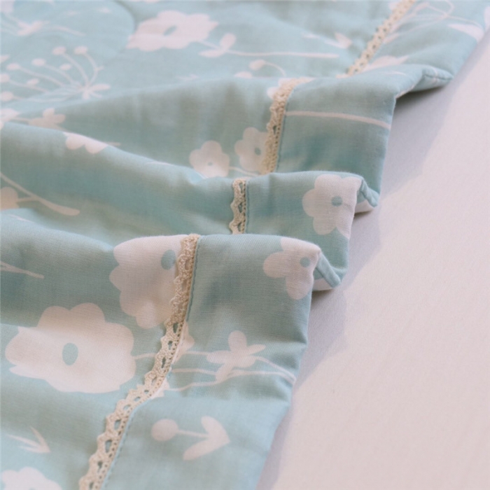 91家纺网 家纺一手货源 找家纺 润缦家纺 全棉双层纱夏被 蒲公英