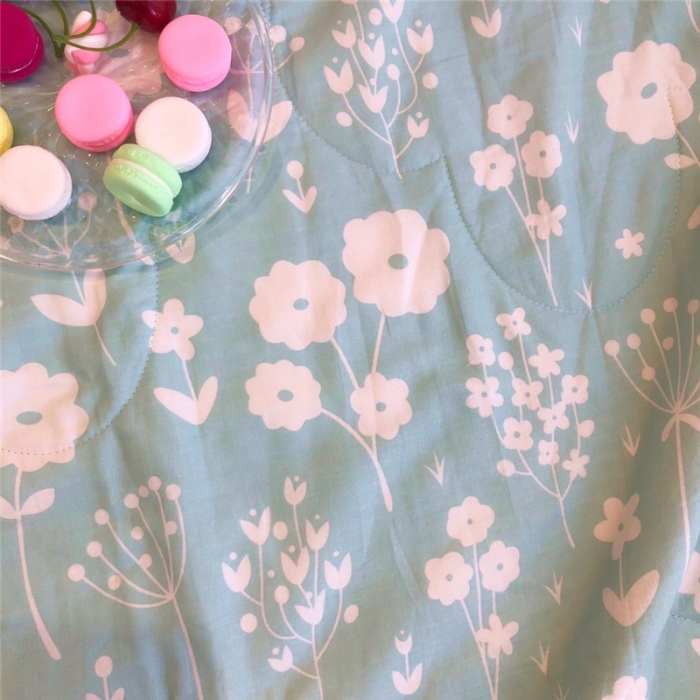 91家纺网 家纺一手货源 找家纺 润缦家纺 全棉双层纱夏被 蒲公英