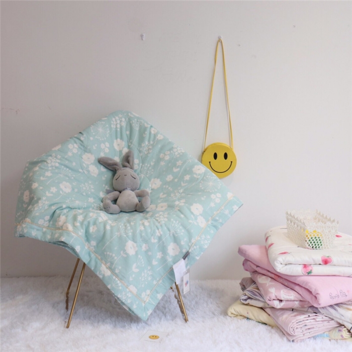 91家纺网 家纺一手货源 找家纺 润缦家纺 全棉双层纱夏被 蒲公英