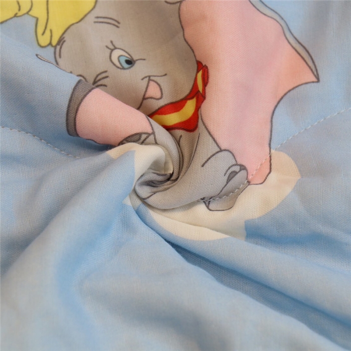 91家纺网 家纺一手货源 找家纺 润缦家纺 全棉双层纱夏被 小飞象蓝