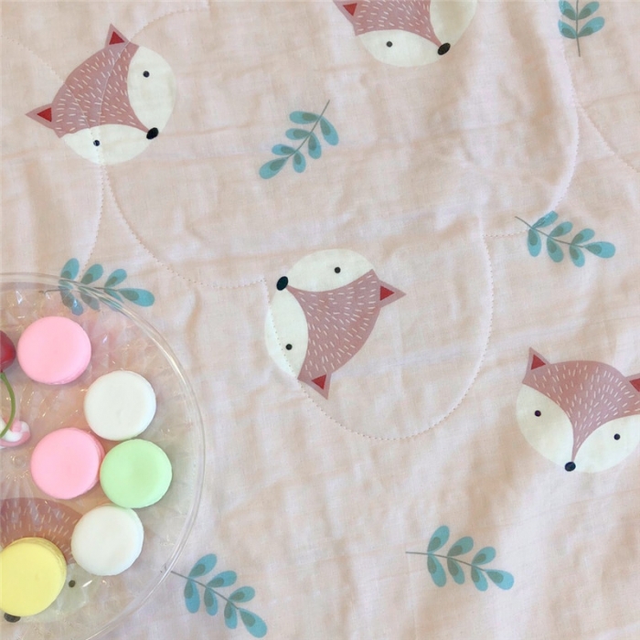 91家纺网 家纺一手货源 找家纺 润缦家纺 全棉双层纱夏被 小狐狸