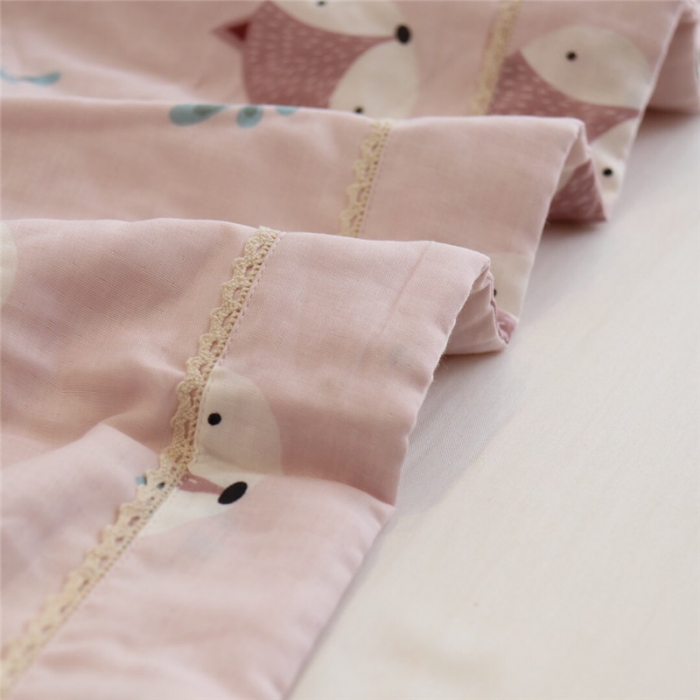 91家纺网 家纺一手货源 找家纺 润缦家纺 全棉双层纱夏被 小狐狸