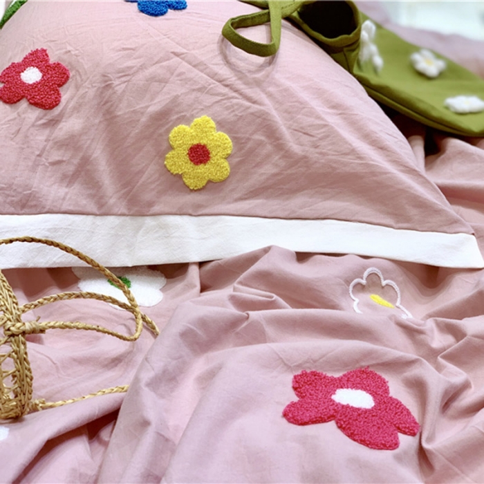 91家纺网 家纺一手货源 找家纺 润缦 新款加厚全棉水洗棉四件套 泫雅风-豆沙