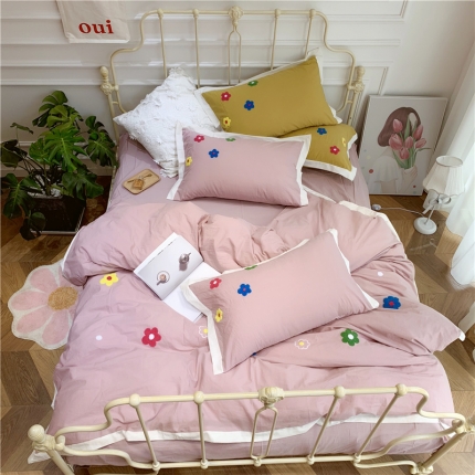 91家纺网 家纺一手货源 找家纺 （总）润缦 新款加厚全棉水洗棉四件套床笠款需定制