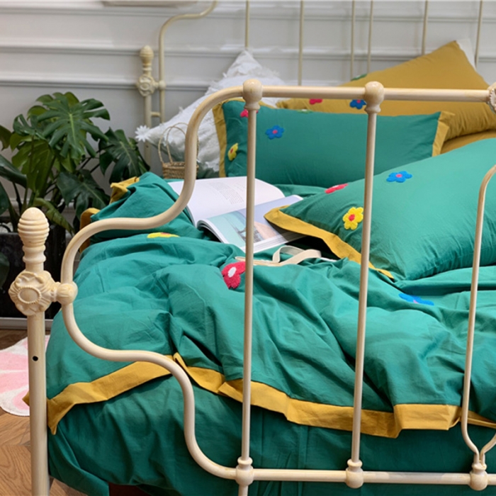 91家纺网 家纺一手货源 找家纺 （总）润缦 32支加厚全棉水洗棉四件套泫雅风实拍图