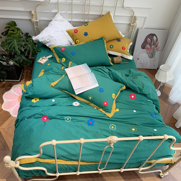 91家纺网 家纺一手货源 找家纺 （总）润缦 32支加厚全棉水洗棉四件套泫雅风实拍图