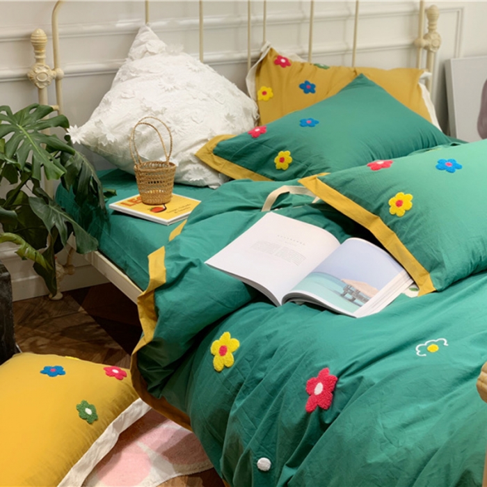 91家纺网 家纺一手货源 找家纺 （总）润缦 32支加厚全棉水洗棉四件套泫雅风实拍图