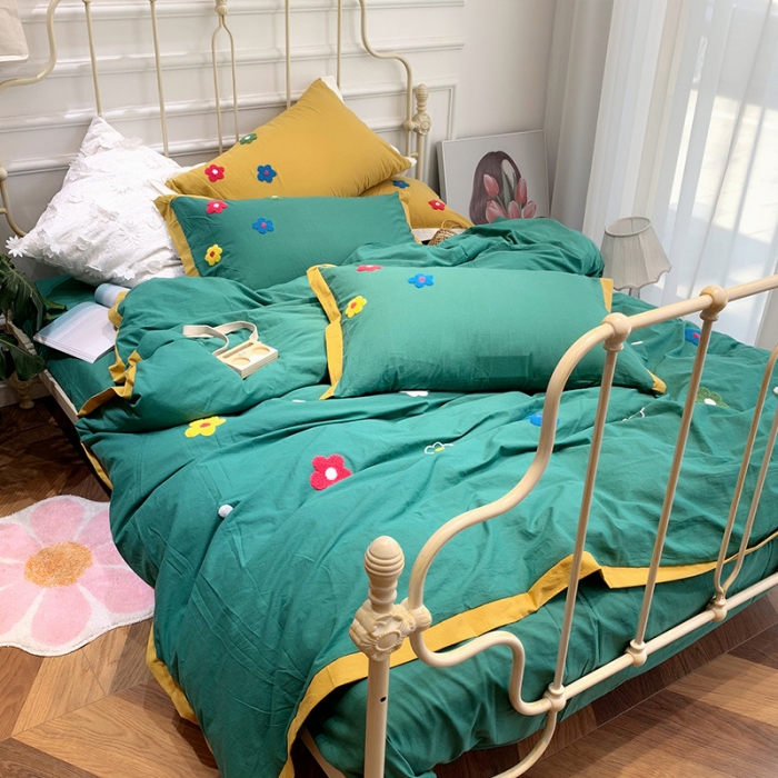 91家纺网 家纺一手货源 找家纺 （总）润缦 32支加厚全棉水洗棉四件套泫雅风实拍图