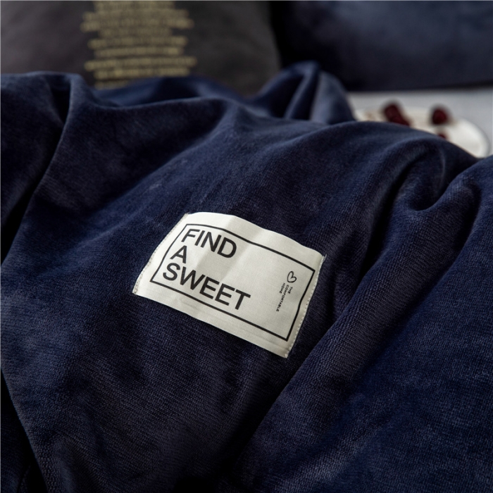 91家纺网 家纺一手货源 找家纺 润缦 2019新款牛奶绒终版四件套 深灰浅灰