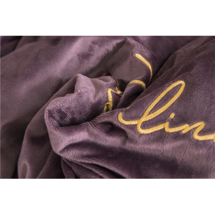 91家纺网 家纺一手货源 找家纺 润缦 2019新款水晶绒蕾丝边四件套 蕾丝-紫色