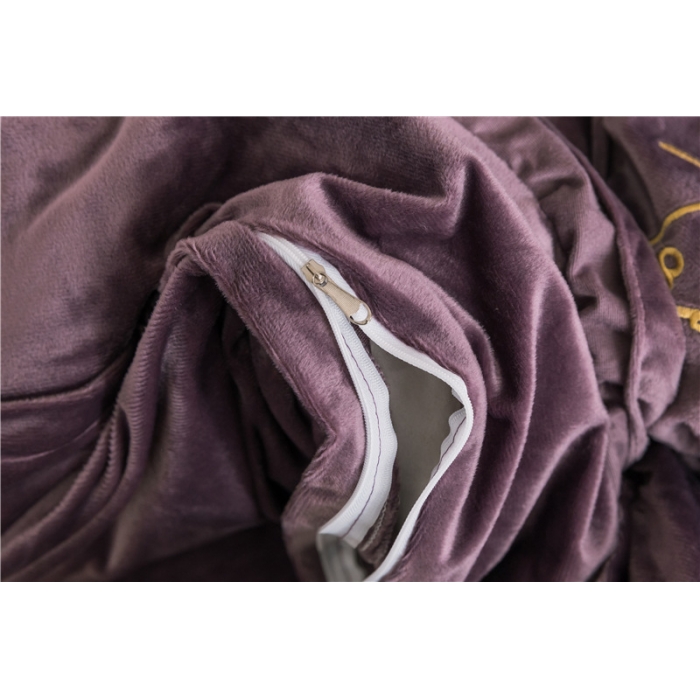 91家纺网 家纺一手货源 找家纺 润缦 2019新款水晶绒蕾丝边四件套 蕾丝-紫色