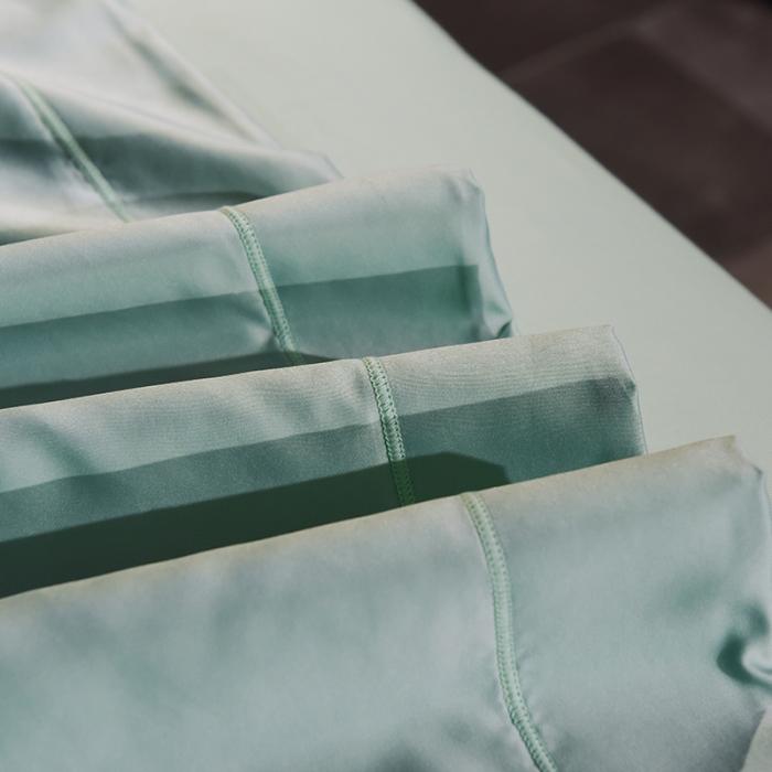 91家纺网 家纺一手货源 找家纺 安妮 2020新款水洗真丝欧若拉刺绣四件套 欧若拉-水绿