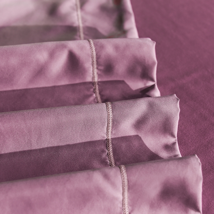 91家纺网 家纺一手货源 找家纺 安妮 2020新款水洗真丝欧若拉刺绣四件套 欧若拉-紫色