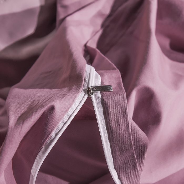 91家纺网 家纺一手货源 找家纺 安妮 2020新款水洗真丝欧若拉刺绣四件套 欧若拉-紫色