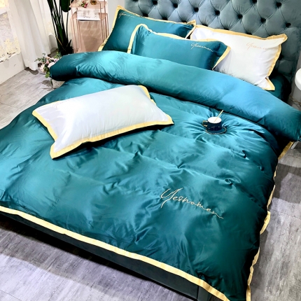 91家纺网 家纺一手货源 找家纺 （总）安妮 2020新款水洗真丝凯茜四件套（实拍图）床笠款