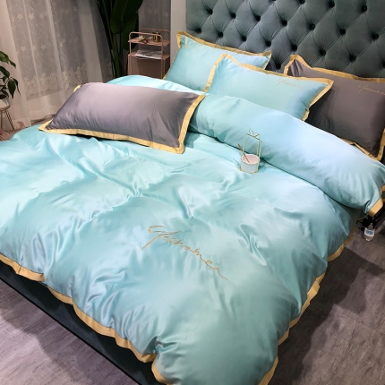 91家纺网 家纺一手货源 找家纺 （总）安妮 2020新款水洗真丝凯茜四件套（实拍图）床笠款