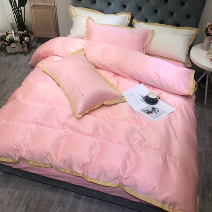 91家纺网 家纺一手货源 找家纺 （总）安妮 2020新款水洗真丝凯茜四件套（实拍图）床笠款