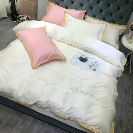 91家纺网 家纺一手货源 找家纺 （总）安妮 2020新款水洗真丝凯茜四件套（实拍图）床笠款