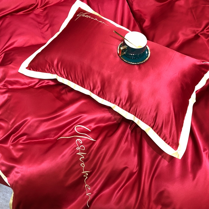 91家纺网 家纺一手货源 找家纺 （总）安妮 2020新款水洗真丝凯茜四件套（实拍图）床笠款