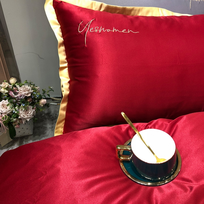 91家纺网 家纺一手货源 找家纺 （总）安妮 2020新款水洗真丝凯茜四件套（实拍图）床笠款