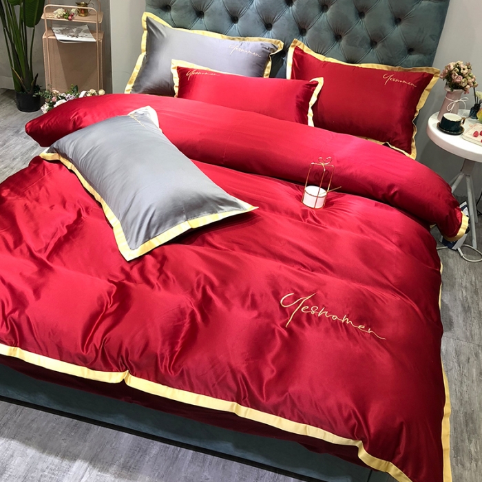 91家纺网 家纺一手货源 找家纺 （总）安妮 2020新款水洗真丝凯茜四件套（实拍图）床笠款