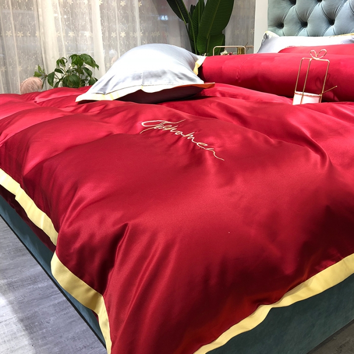 91家纺网 家纺一手货源 找家纺 （总）安妮 2020新款水洗真丝凯茜四件套（实拍图）床笠款