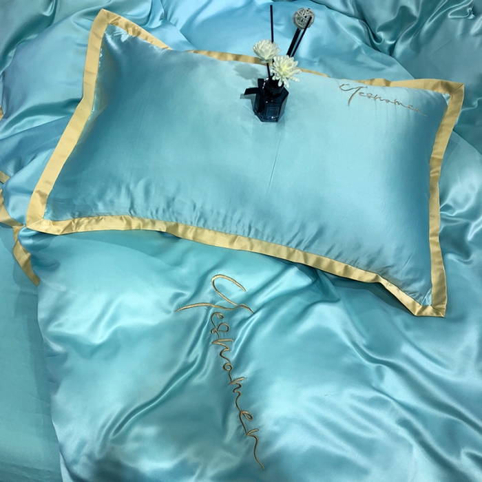 91家纺网 家纺一手货源 找家纺 安妮 2020新款水洗真丝凯茜四件套（实拍图） 松石绿