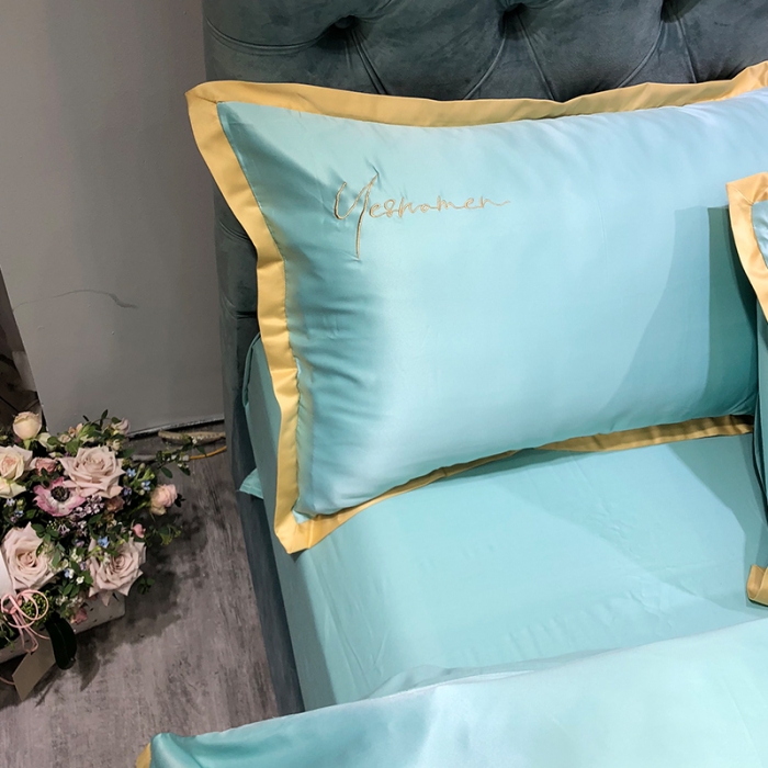 91家纺网 家纺一手货源 找家纺 安妮 2020新款水洗真丝凯茜四件套（实拍图） 松石绿