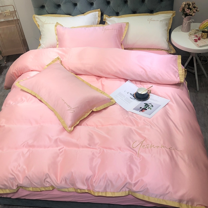 91家纺网 家纺一手货源 找家纺 安妮 2020新款水洗真丝凯茜四件套（实拍图） 玉粉