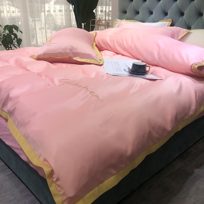 91家纺网 家纺一手货源 找家纺 安妮 2020新款水洗真丝凯茜四件套（实拍图） 玉粉