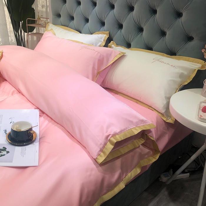 91家纺网 家纺一手货源 找家纺 安妮 2020新款水洗真丝凯茜四件套（实拍图） 玉粉